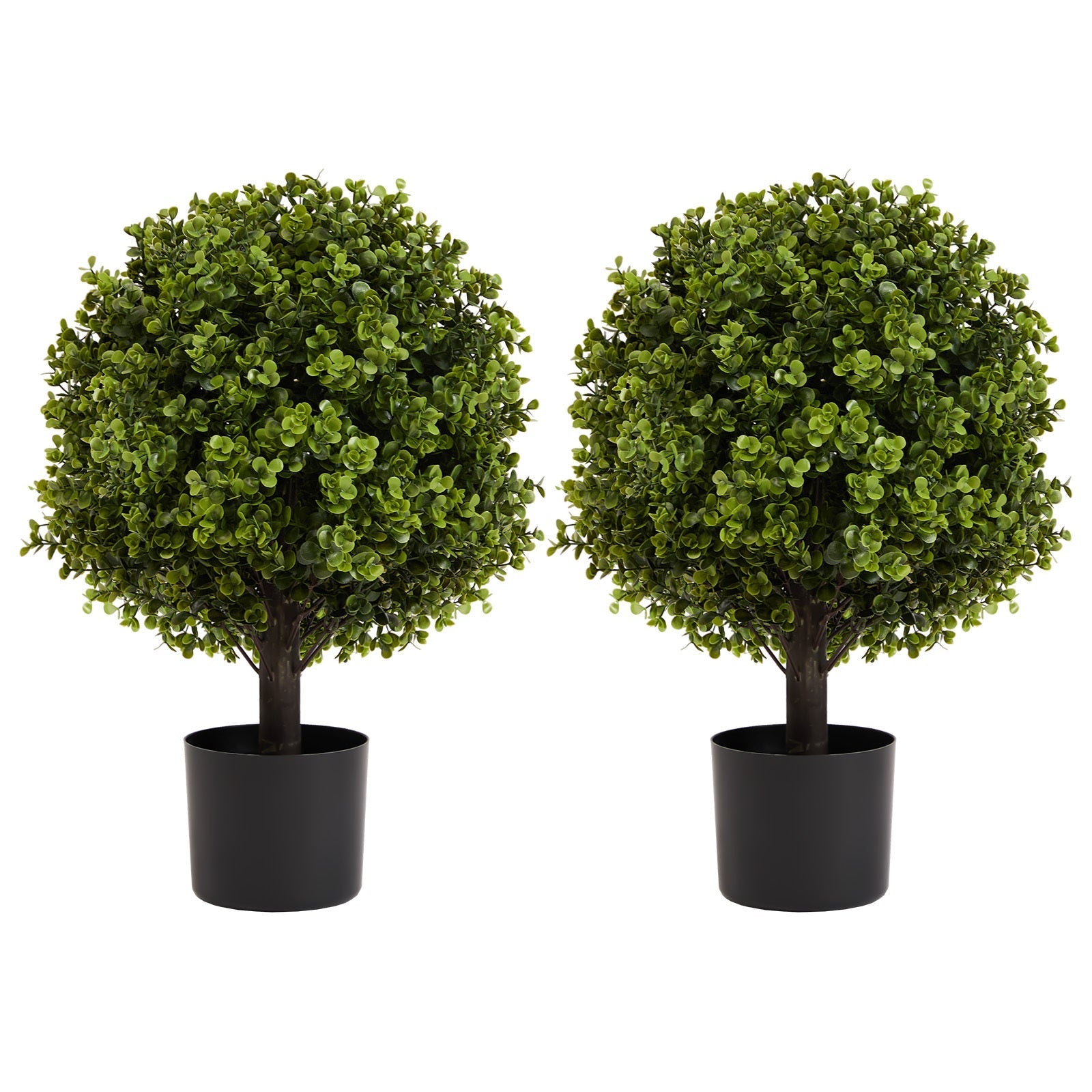 Boxwood ball topiary trees set of 2, 22in, green artificial in black pots HouseOfZazla on Tampa Home & Garden Store