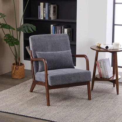 Modern Accent Chair with Pillow and Wood Frame