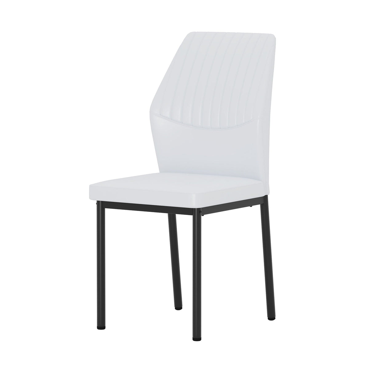 Ergonomic Simple Chair With Metal Leg white upholstery, black metal legs on Tampa Home & Garden Store