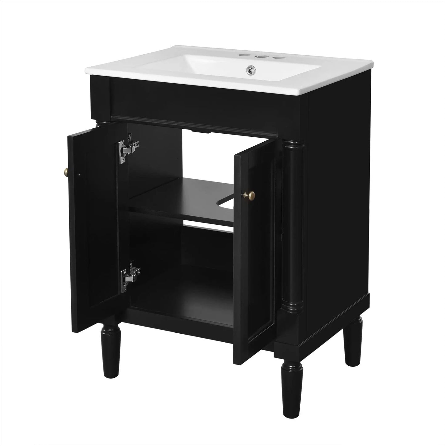 Bathroom Vanity with Top Sink and Dual Storage