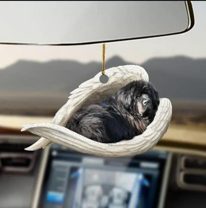 Car Pendant Sleeping Dog Angel Decor Hanging