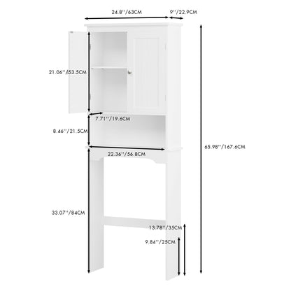 White Over the Toilet Bathroom Storage Cabinet