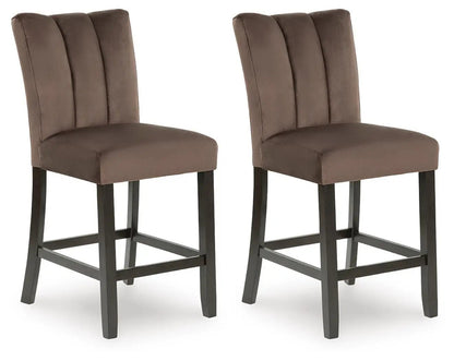 Jeshina Upholstered Barstool Set of 2 Mocha