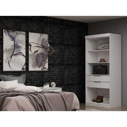 Mulberry Wardrobe Closet with Adjustable Shelving white by HouseOfZazla for bedroom storage on Tampa Home & Garden Store