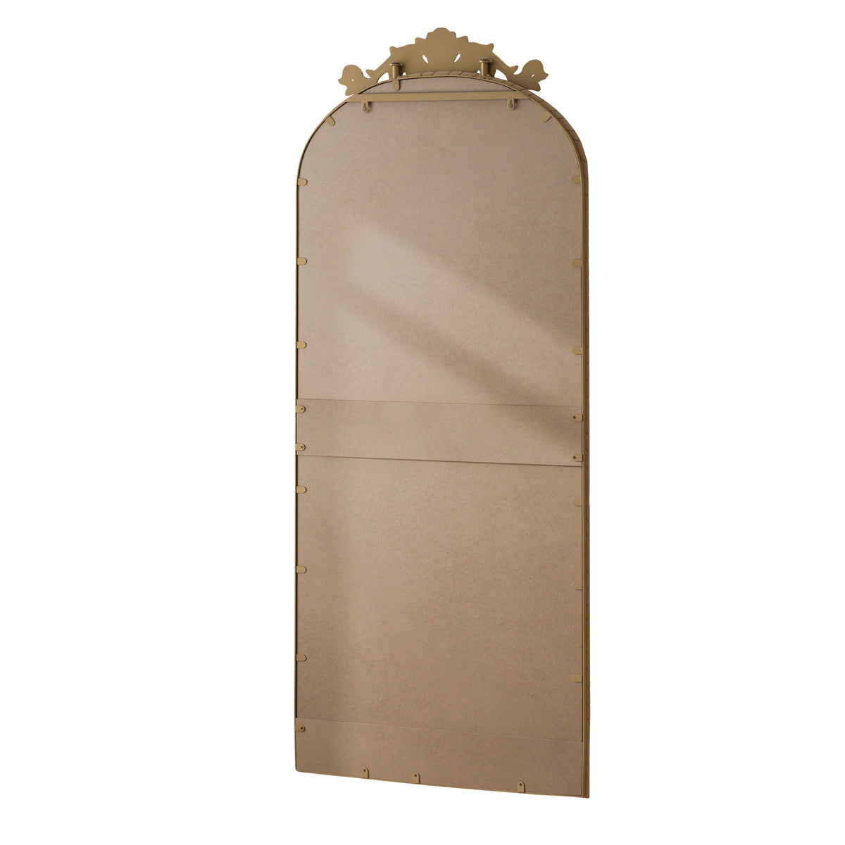 Vintage arched wall mirror with carved applique in bronze/pearl silver by HouseOfZazla on Tampa Home & Garden Store