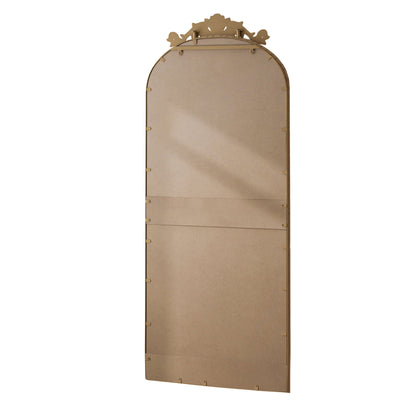 Vintage arched wall mirror with carved applique in bronze/pearl silver by HouseOfZazla on Tampa Home & Garden Store