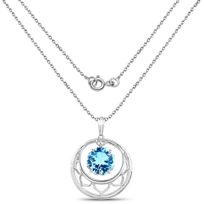 8.75ct Swiss Blue Topaz pendant in .925 sterling silver with circular halo by Bids.com on Tampa Home & Garden Store