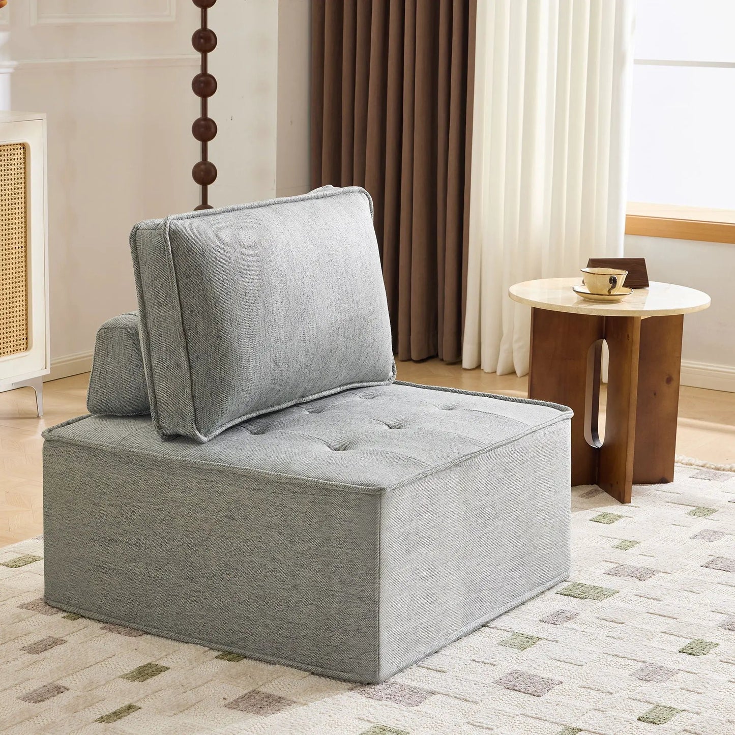 Sofa With Modular Splicing Design in grey fabric armless chair by Unique Piece Furniture on Tampa Home & Garden Store
