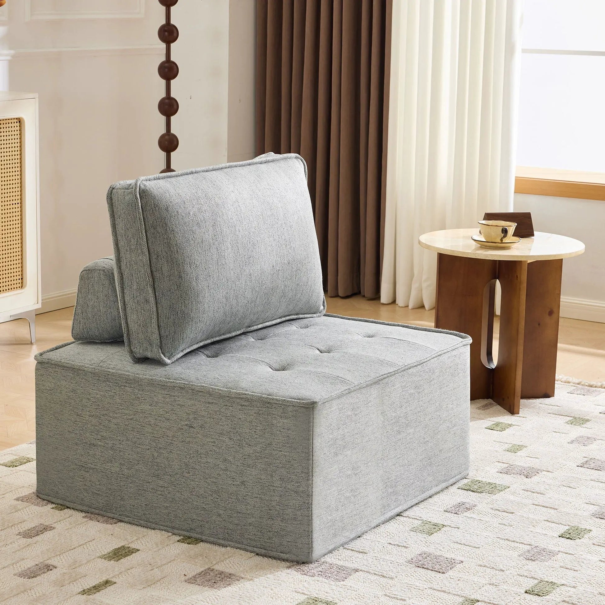 Sofa With Modular Splicing Design in grey fabric armless chair by Unique Piece Furniture on Tampa Home & Garden Store