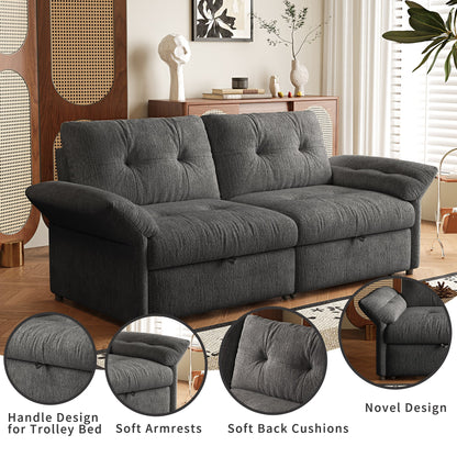 Multifunctional Plush Chenille Sofa and Bed Set