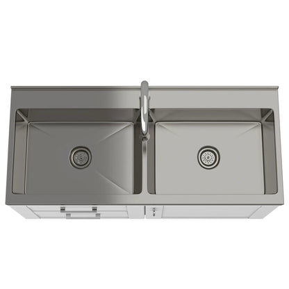 Shaker Laundry Cabinet with Sink and Faucet White