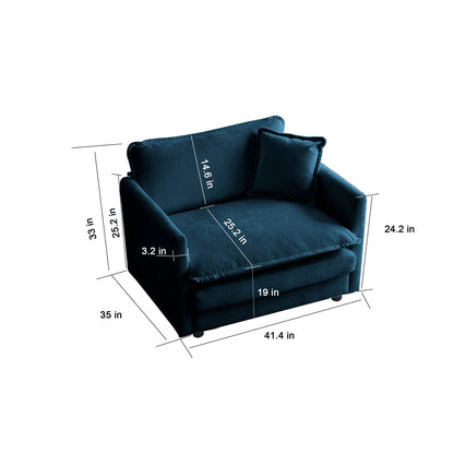 Accent Chair Set of 2 in blue chenille upholstery with armrests on Tampa Home & Garden Store