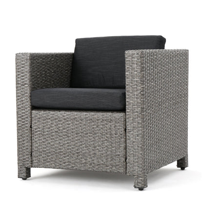 Puerta 4-Piece Outdoor Furniture Set gray wicker sectional cushions HouseOfZazla on Tampa Home & Garden Store