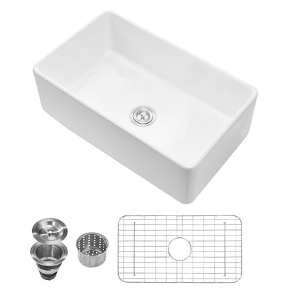 Single Bowl Undermount Kitchen Fireclay Sink