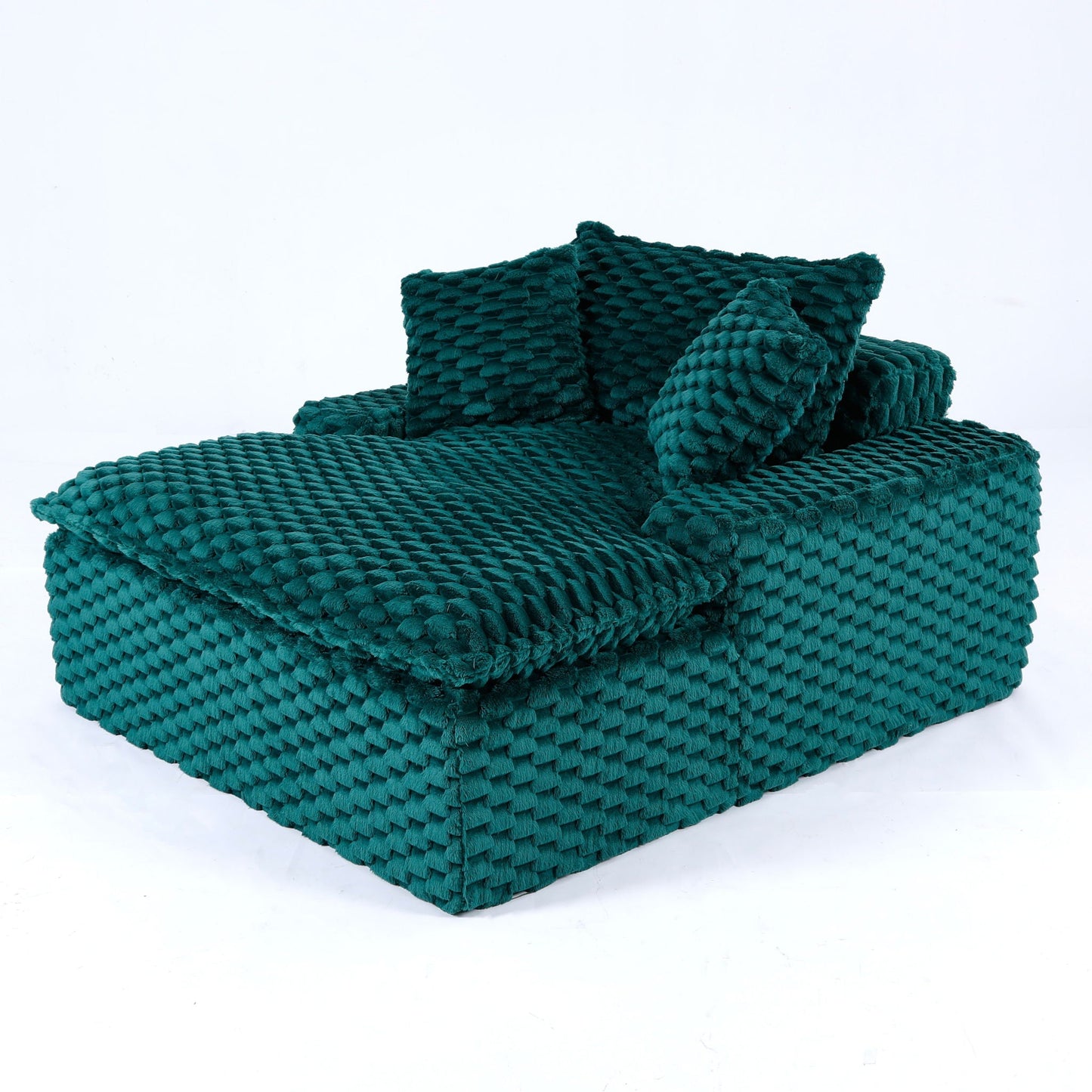 Comfort Bearing sofa green woven texture with 2 pillows and 1 backrest on Tampa Home & Garden Store
