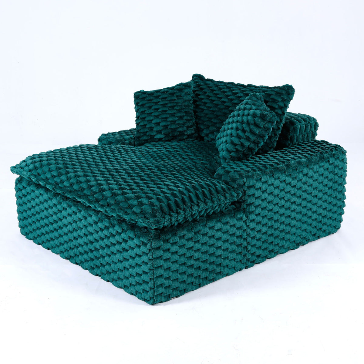 Comfort Bearing sofa green woven texture with 2 pillows and 1 backrest on Tampa Home & Garden Store