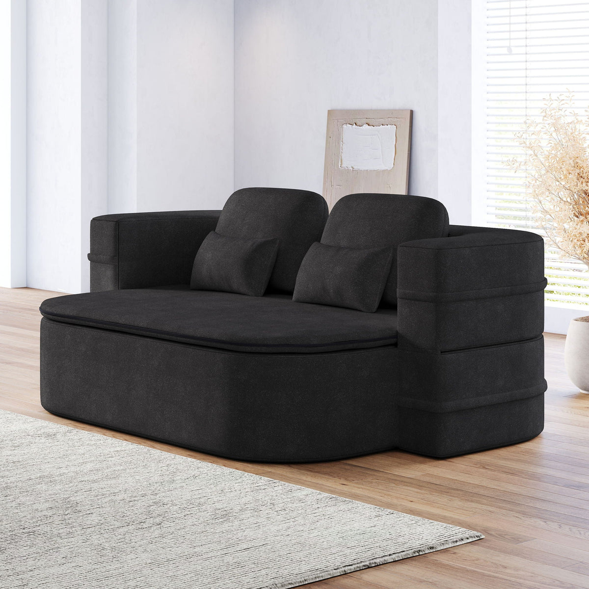Foldable Sofa Bed with a Multi Functional Blanket