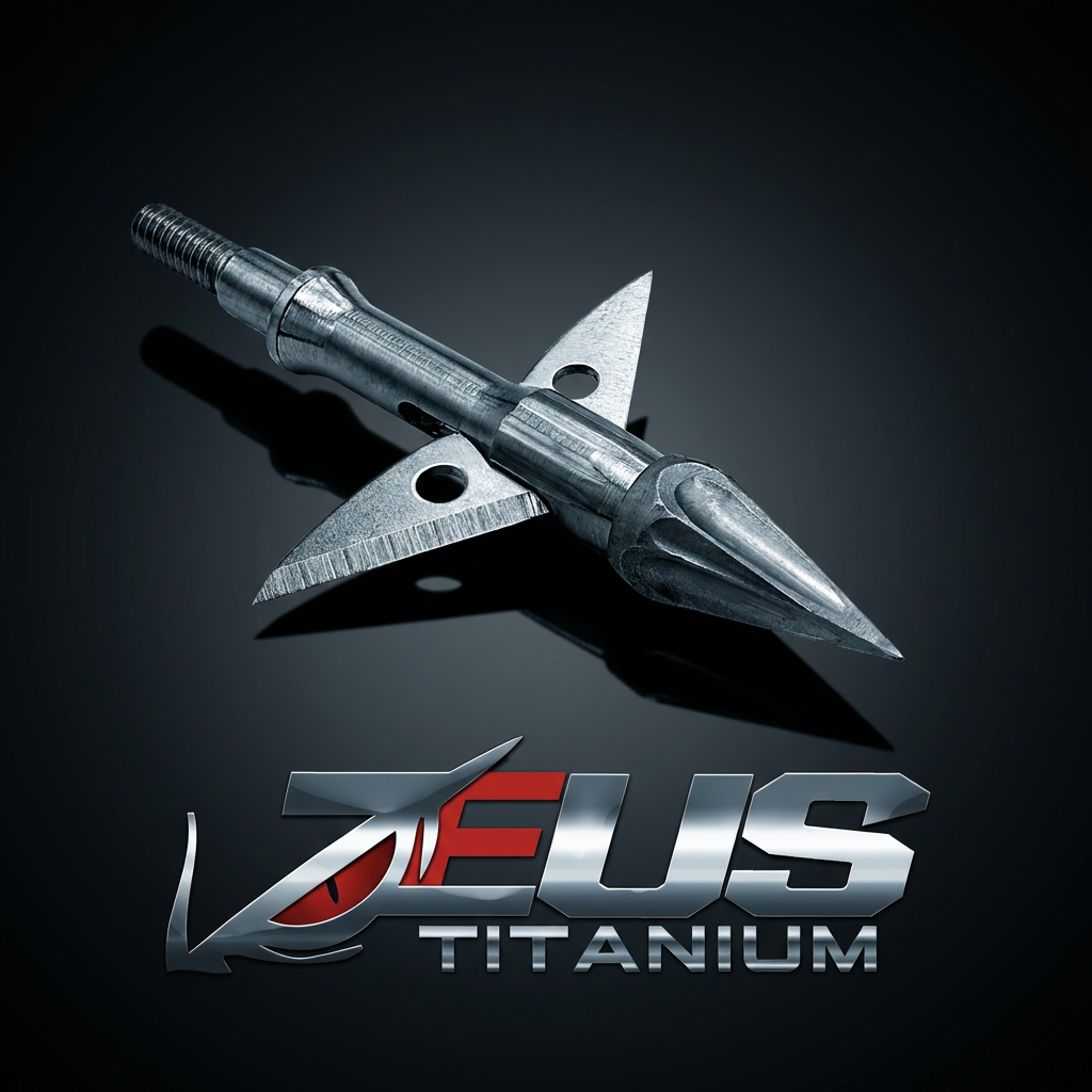 ZEUS TITANIUM broadheads (3-pack) with practice head and 100/125 grain tips, silver metal on Tampa Home & Garden Store