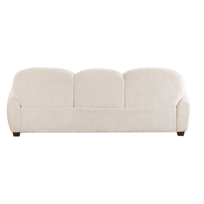 Modern Beige Boucle Three Seat Sofa with Pillows