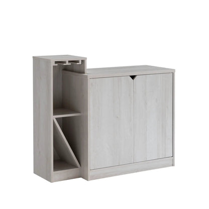 Bar Cabinet Holds 4 Wine Bottles White Oak