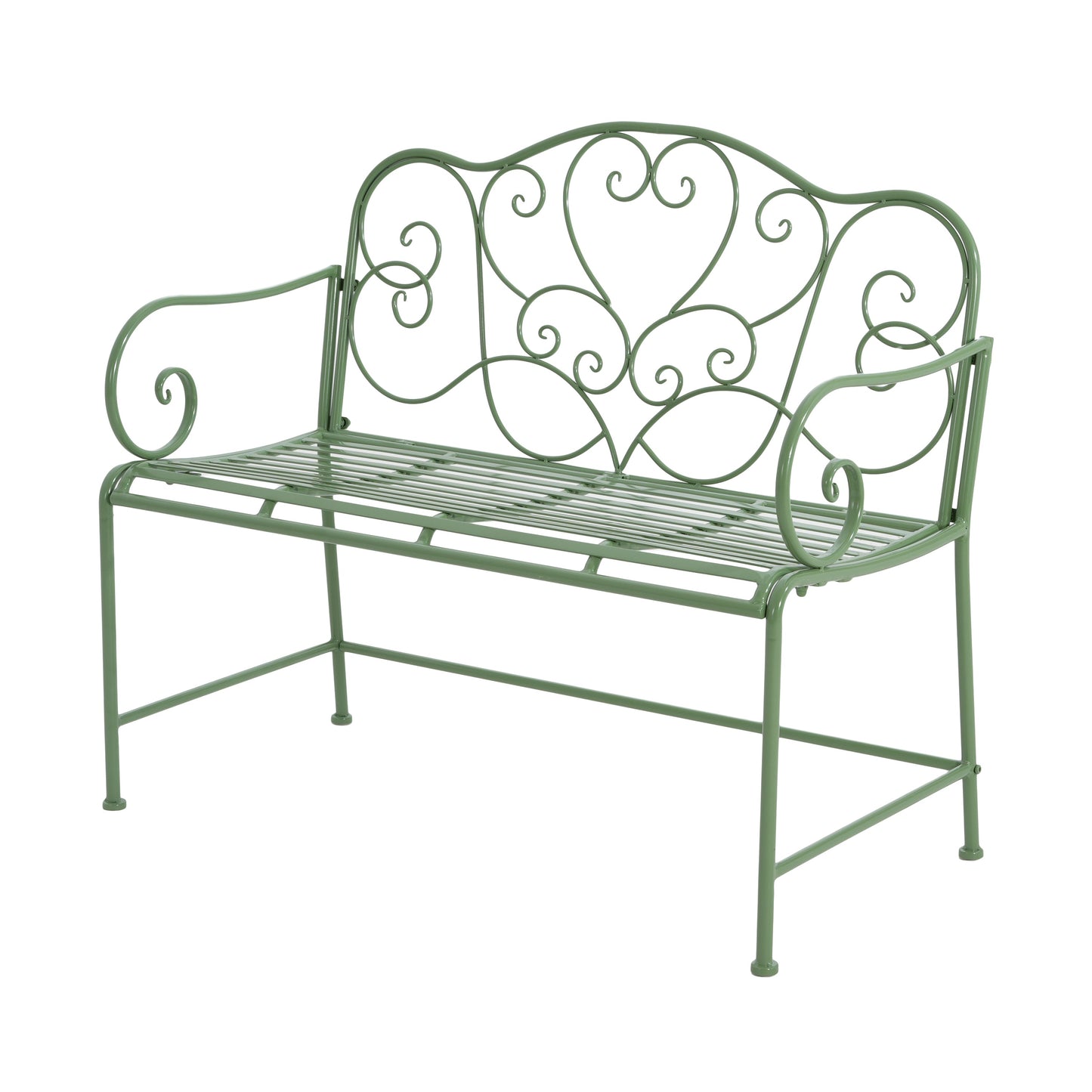 Sunnydaze Green Garden Bench and Solid Iron Frame