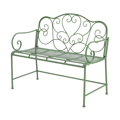 Sunnydaze Green Garden Bench and Solid Iron Frame