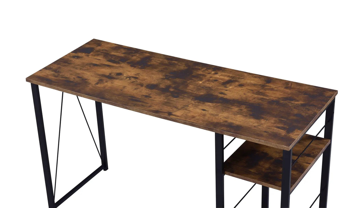 Vadna Writing Desk by Unique Piece Furniture with brown wood top and black metal legs on Tampa Home & Garden Store