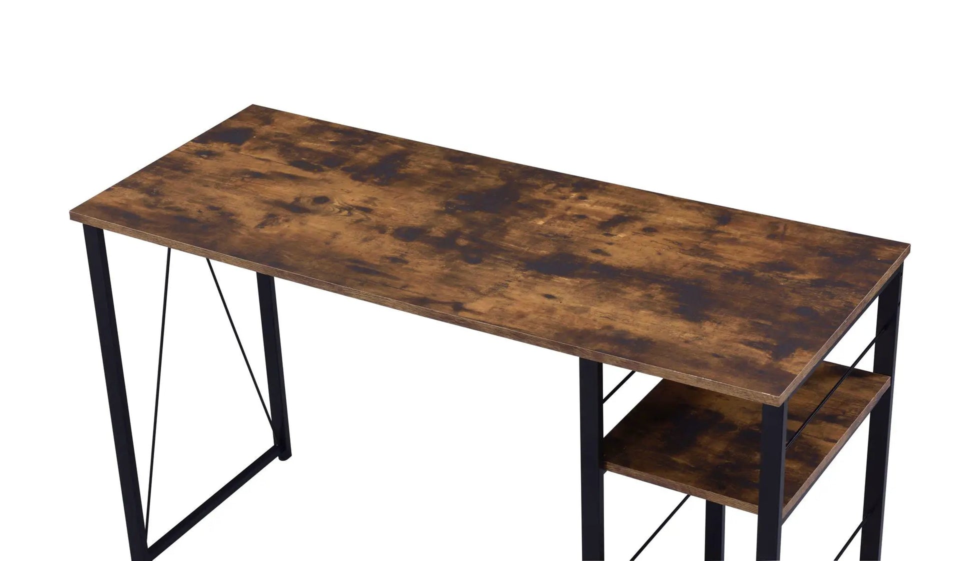 Vadna Writing Desk by Unique Piece Furniture with brown wood top and black metal legs on Tampa Home & Garden Store