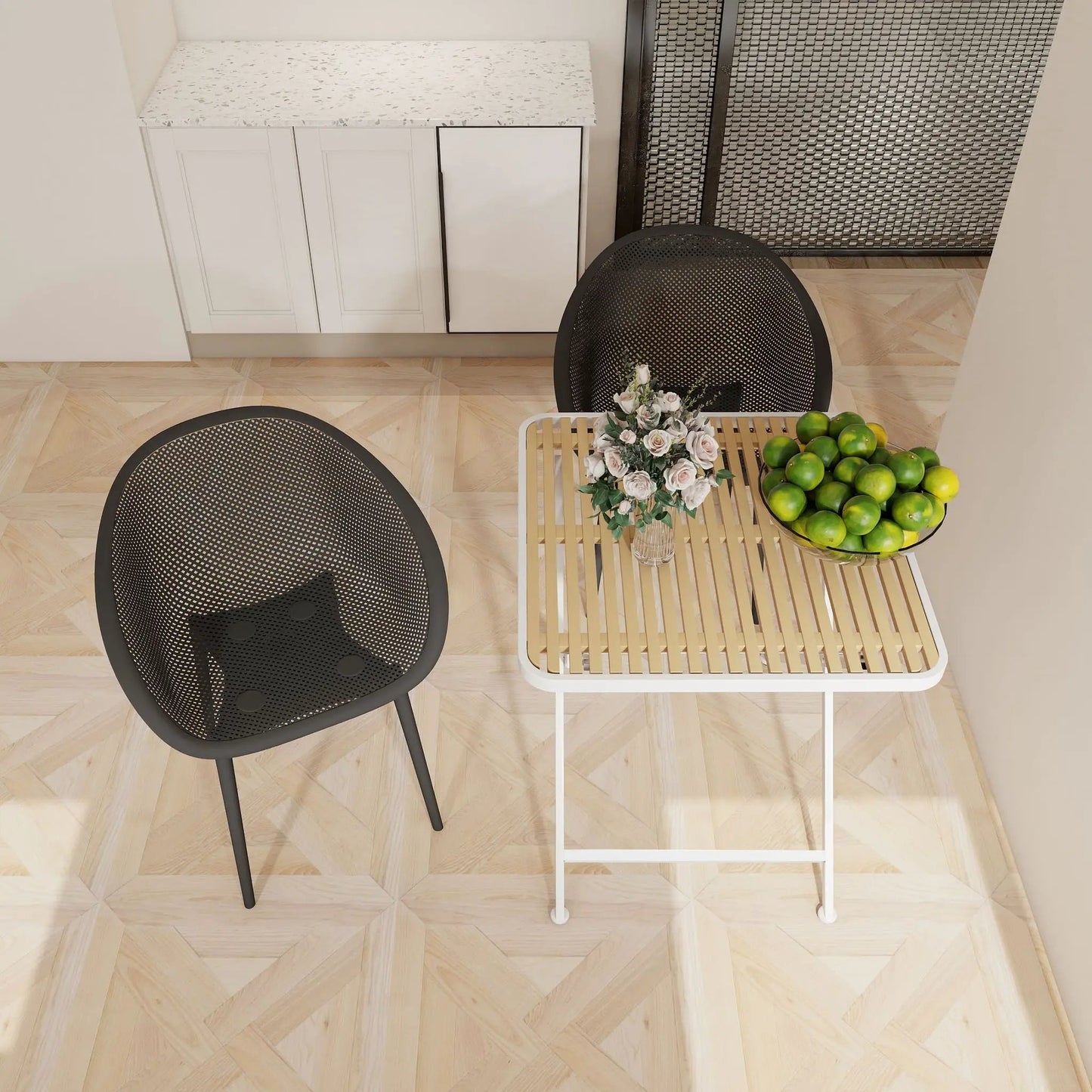 2 Pack Lounge Chair Set and Folding Square Table