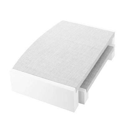 Dual jewelry display stand in gray linen with glossy white base by Lauren G Adams on Tampa Home & Garden Store