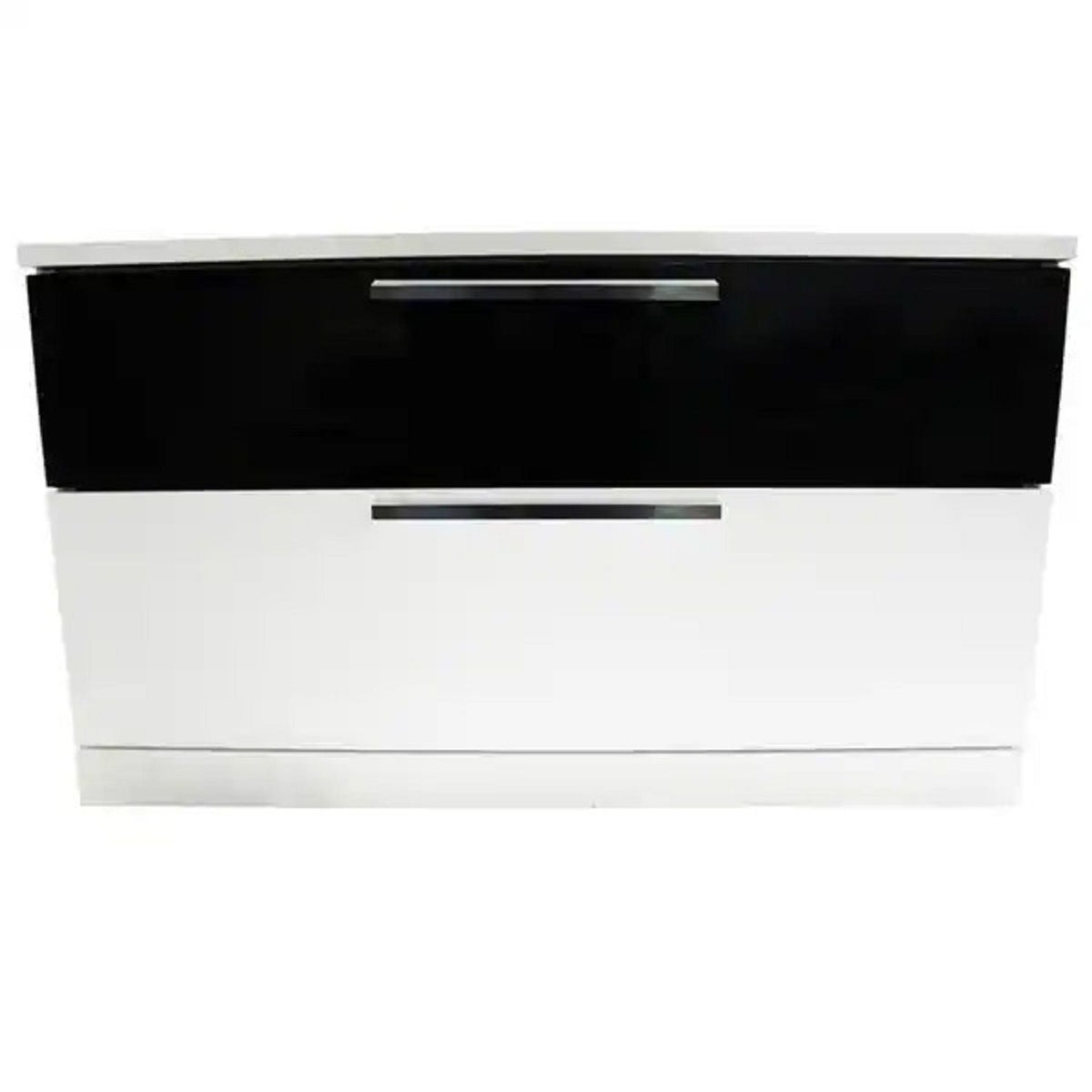 2 Drawer Nightstand bedside table in white and black with metal handles by HouseOfZazla on Tampa Home & Garden Store