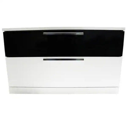 2 Drawer Nightstand bedside table in white and black with metal handles by HouseOfZazla on Tampa Home & Garden Store