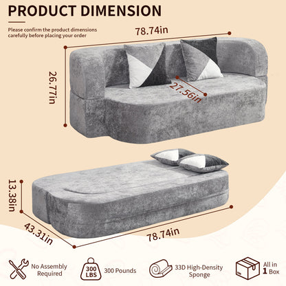 Convertible Eggshell Sofa Bed for Small Spaces