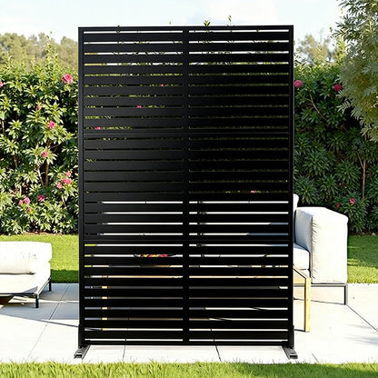 Sturdy And Black Metal Outdoor Privacy Screen