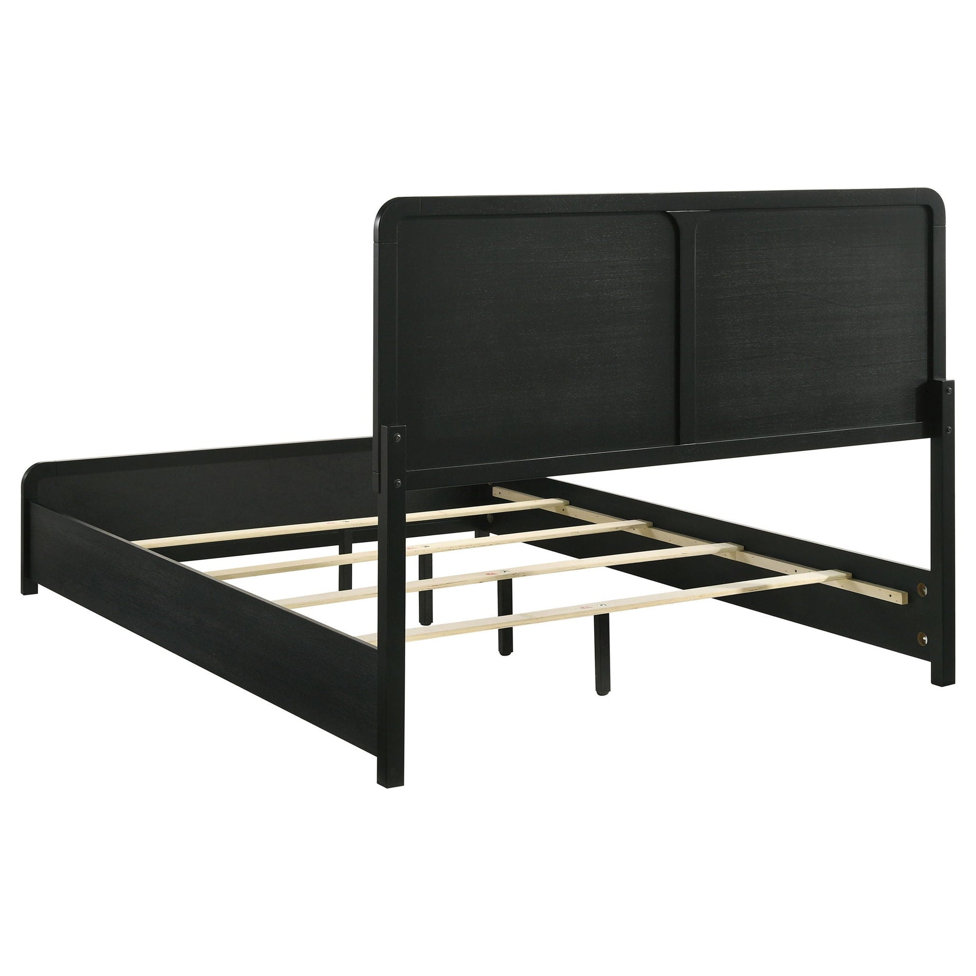 Burton panel bed with upholstered headboard in black, HouseOfZazla on Tampa Home & Garden Store