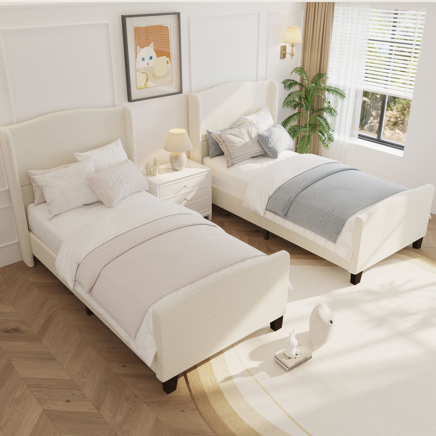 Sturdy Platform Bed Frame and a Padded Headboard