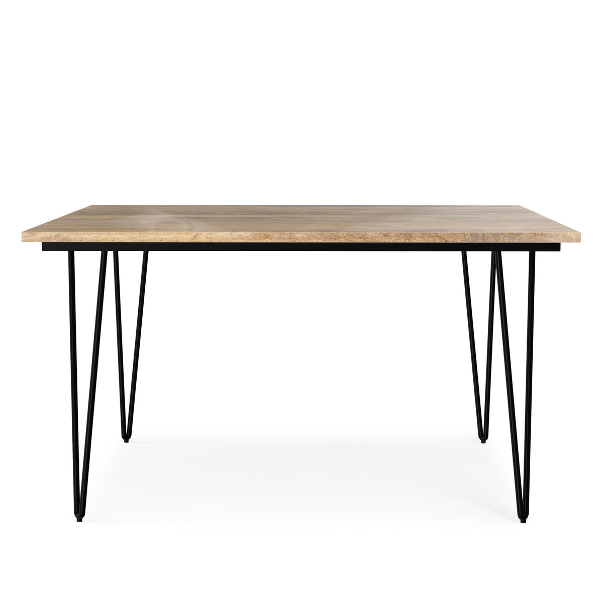 Square Mango Wood Dining Table with Hairpin Legs, natural wood finish, HouseOfZazla on Tampa Home & Garden Store