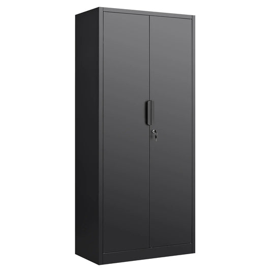 2-Door file cabinet with lock; heavy-duty metal, black finish, Unique Piece Furniture on Tampa Home & Garden Store