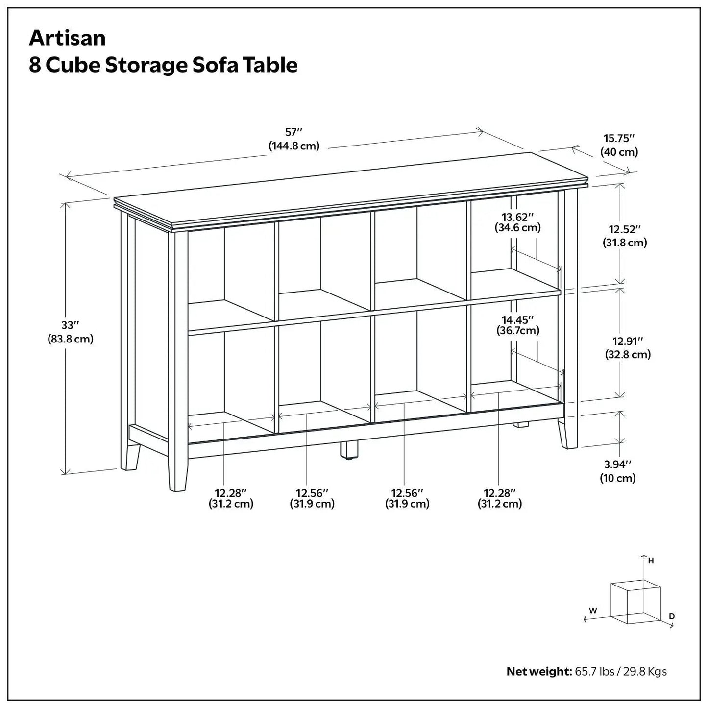 Artisan Cube Storage Cabinet Solid Wood Unit