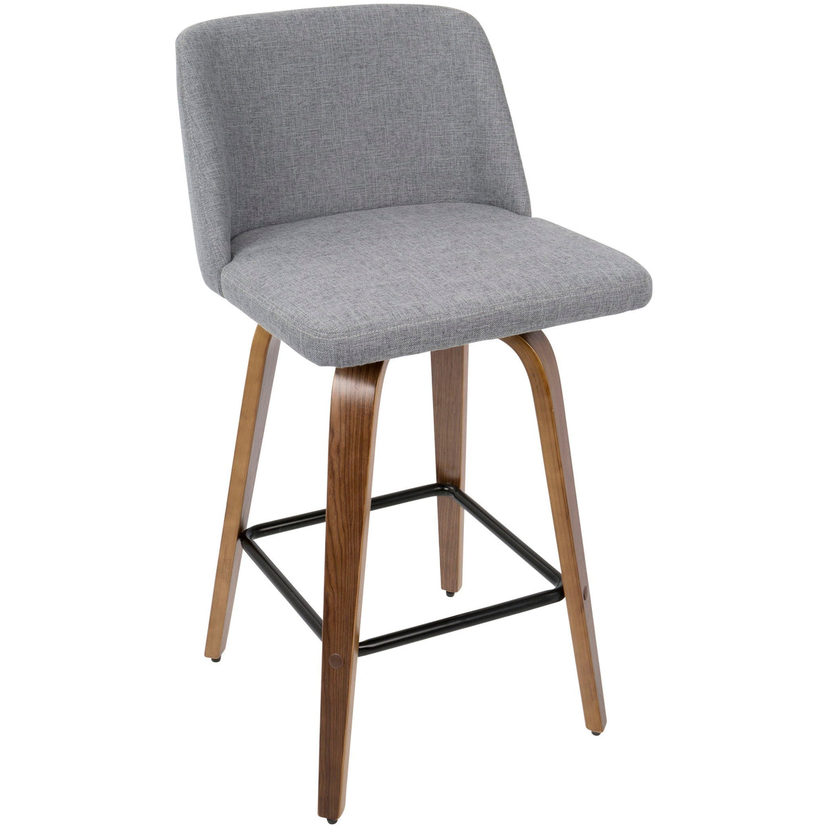 Toriano counter stools set of 2 gray fabric fixed height square footrest HouseOfZazla on Tampa Home & Garden Store