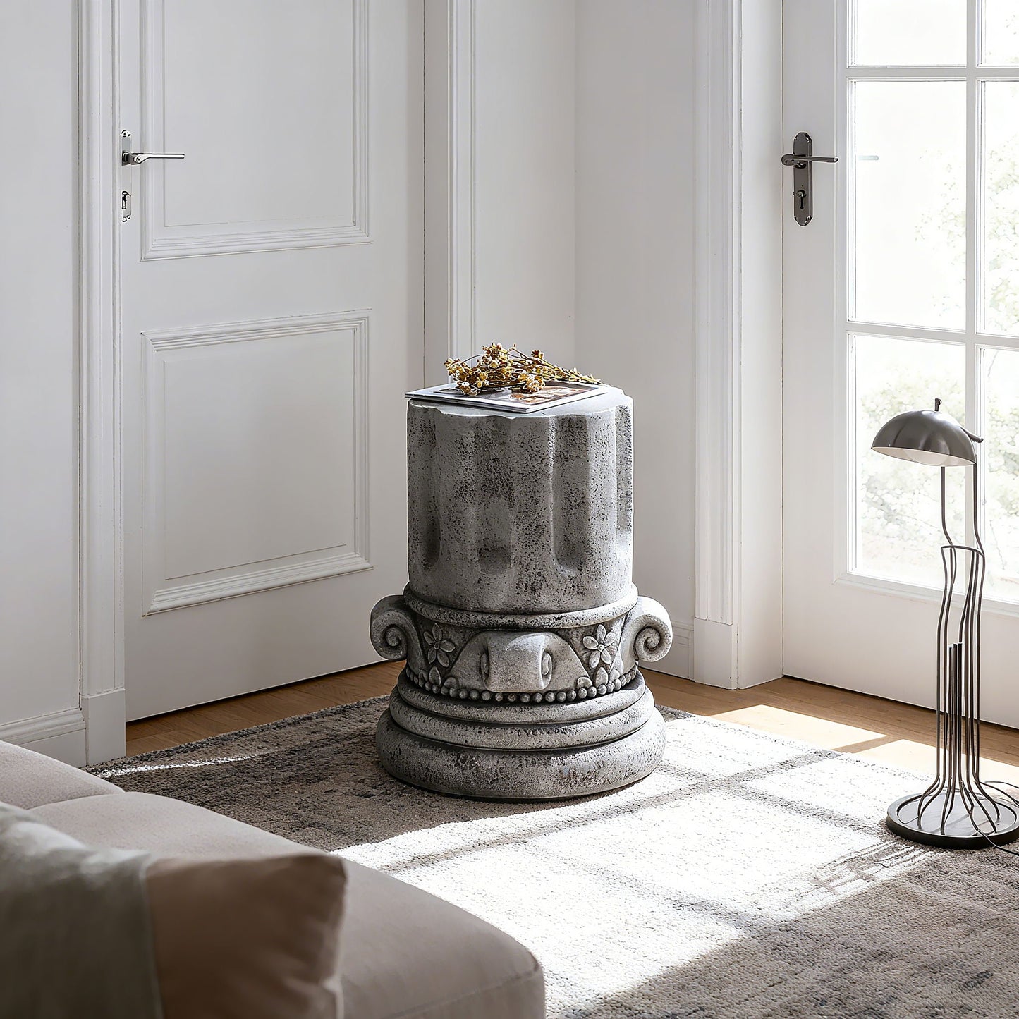 Modern Round Outdoor Side Table For Garden And Porch