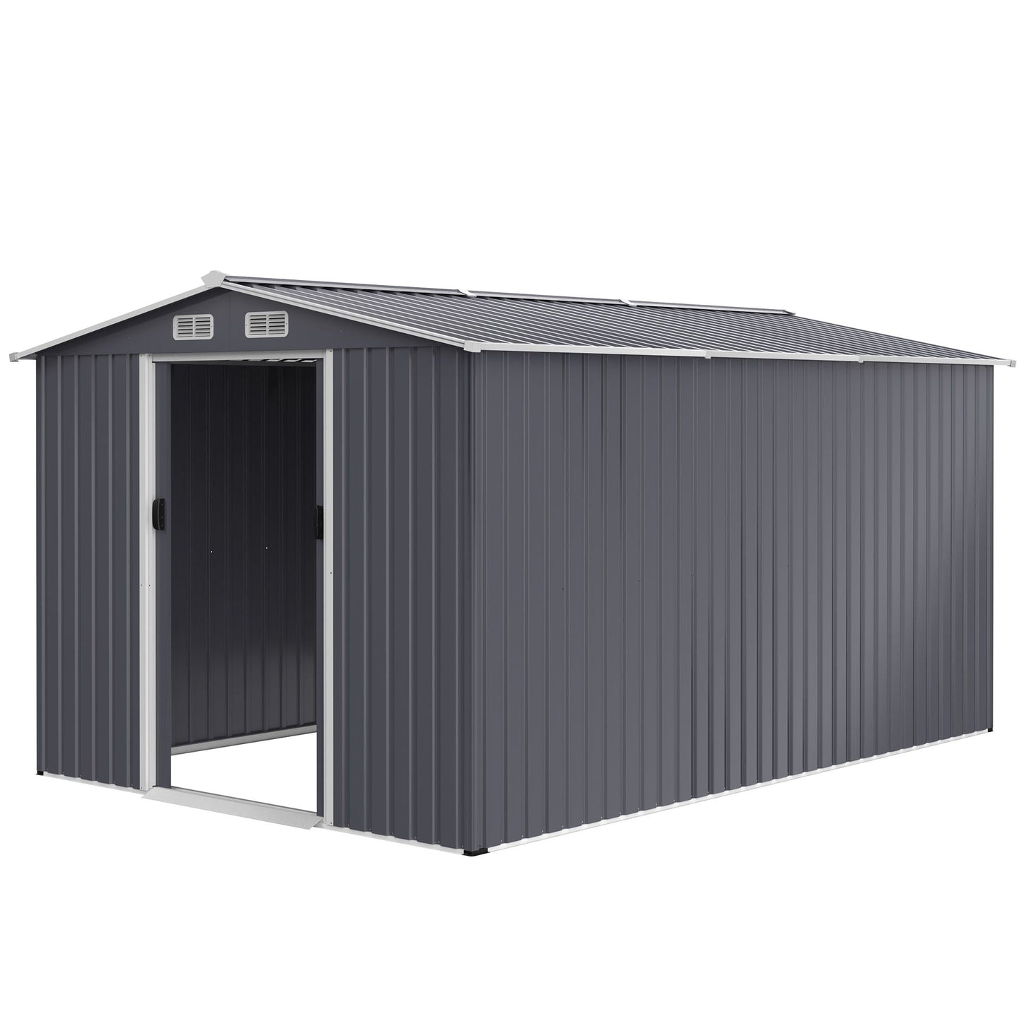 Large Metal Storage Shed and Heavy Sliding Doors