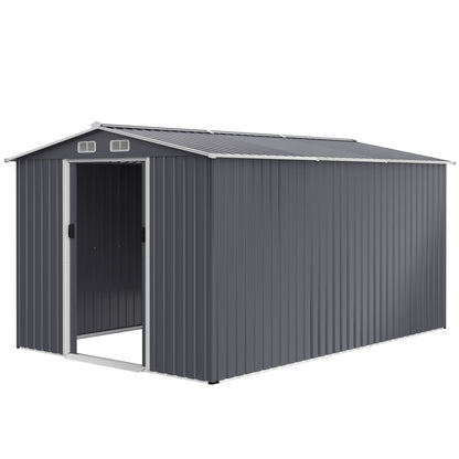 Large Metal Storage Shed and Heavy Sliding Doors