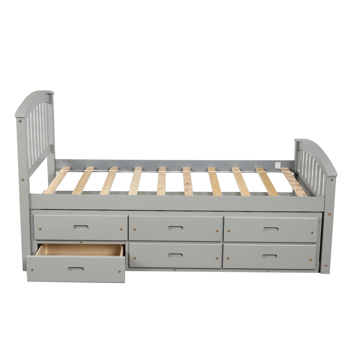 Platform storage bed gray solid wood with 6 drawers HouseOfZazla on Tampa Home & Garden Store