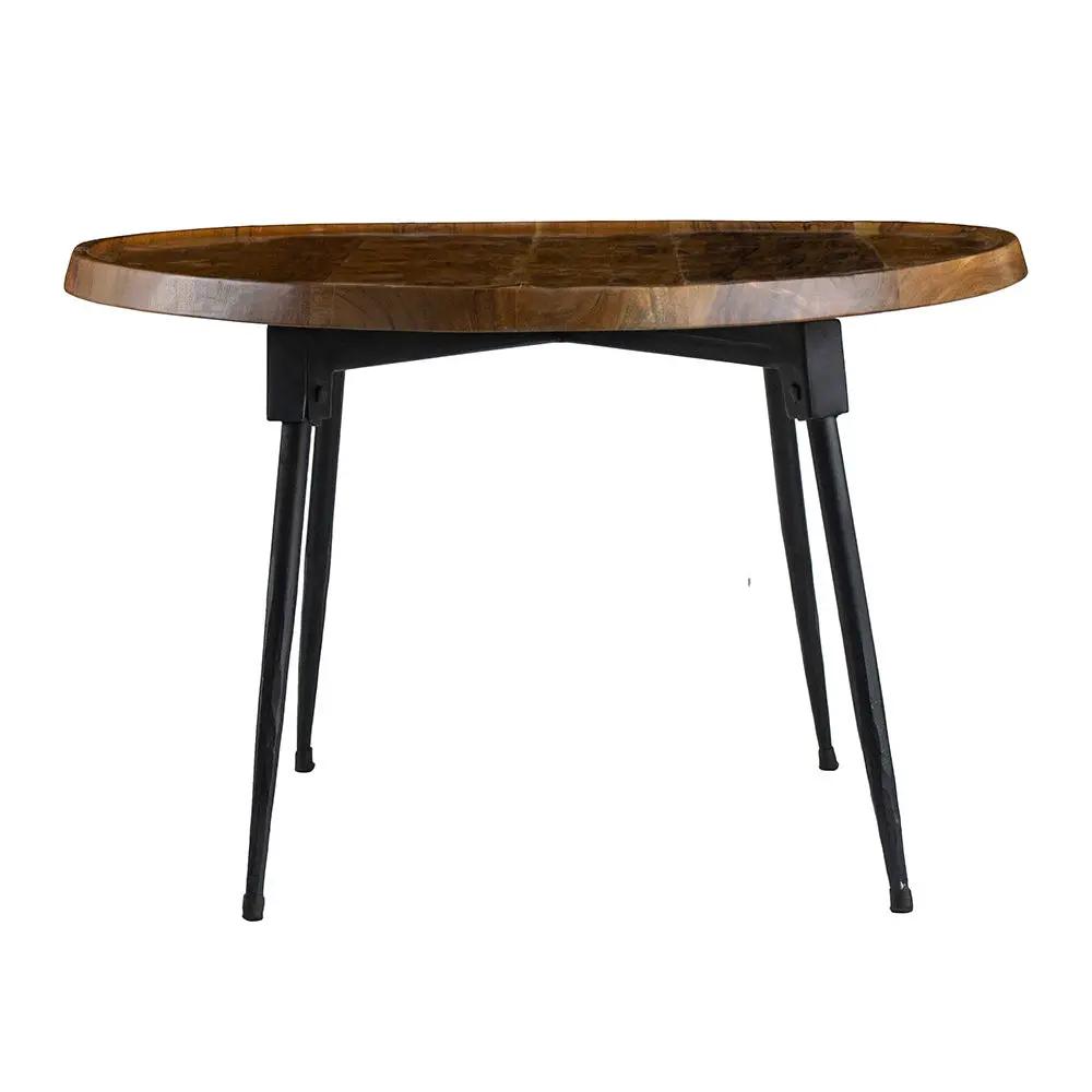 Oval brown wood coffee table with black metal legs Unique Piece Furniture on Tampa Home & Garden Store