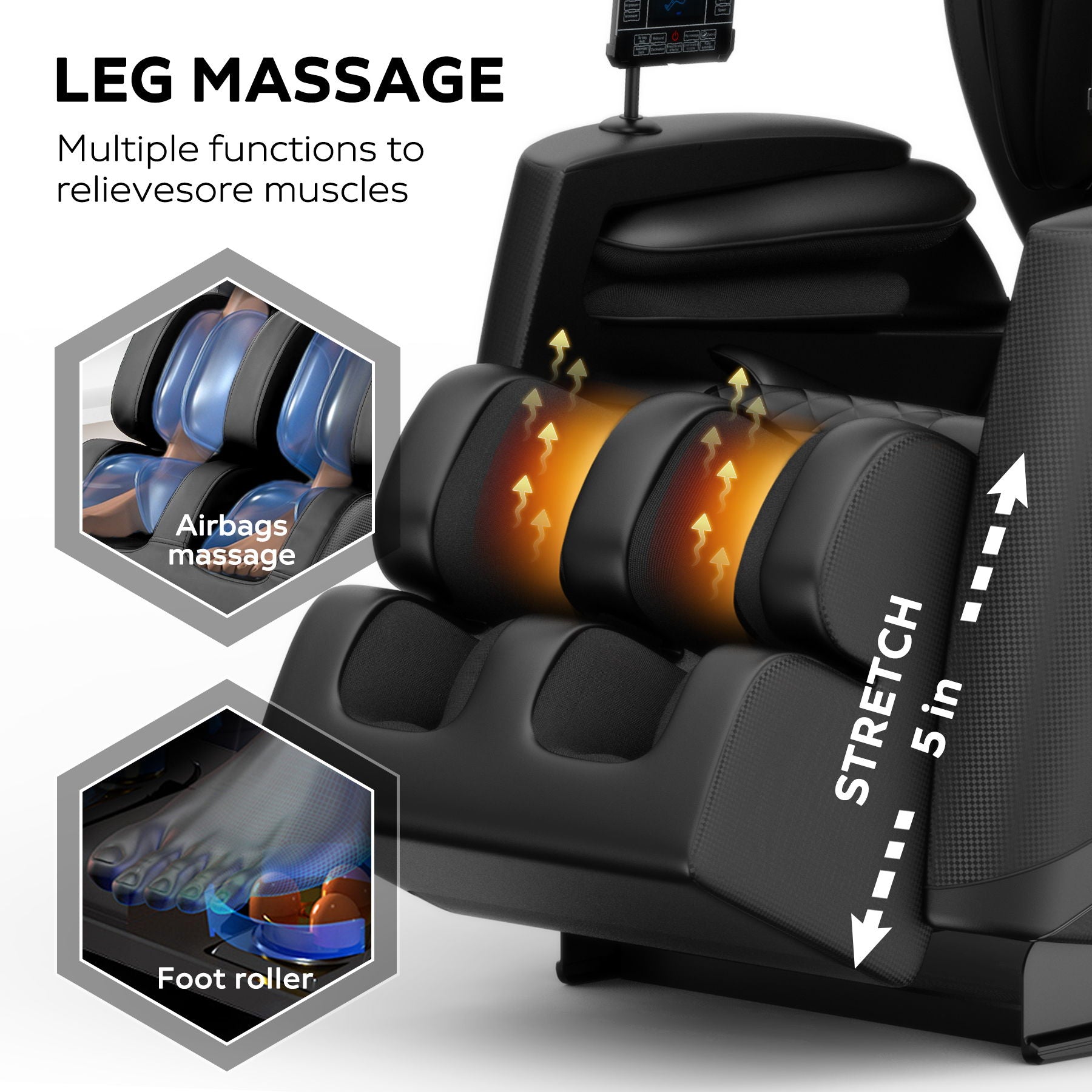 Massage chair recliner with zero gravity and full body air pressure, black HouseOfZazla on Tampa Home & Garden Store