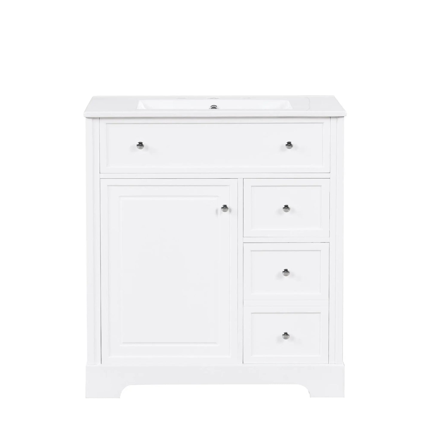 Bathroom Vanity with Sink Top and White Cabinet