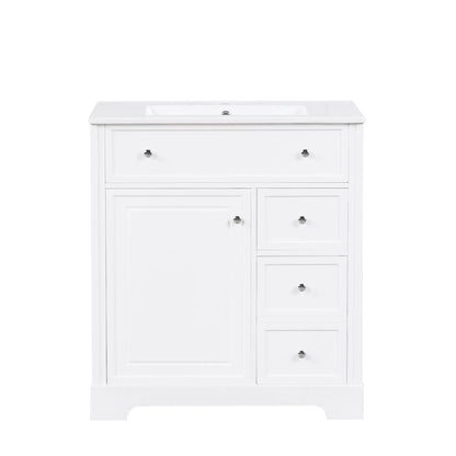 Bathroom Vanity with Sink Top and White Cabinet