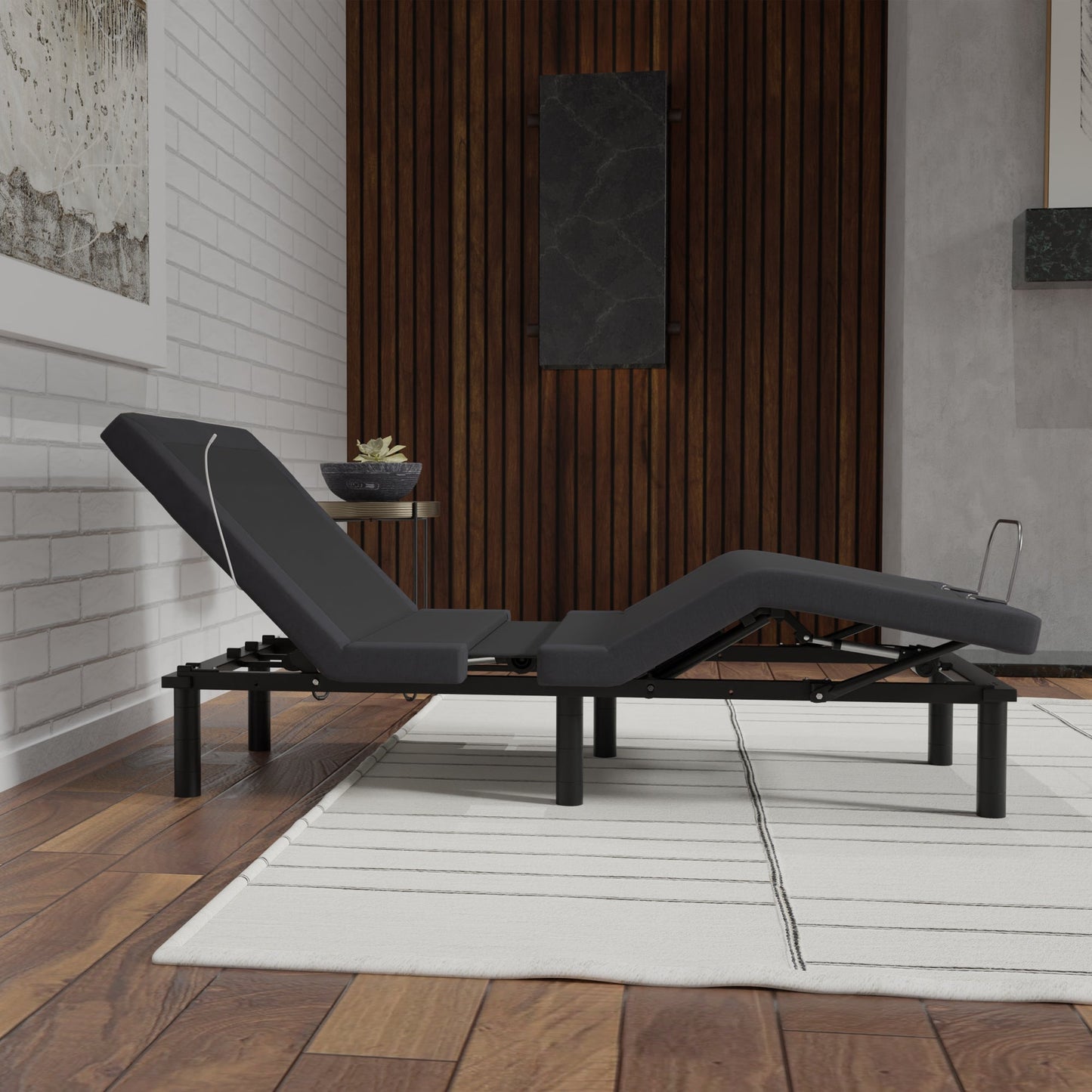 Model G2 Twin Long Adjustable Base by HouseOfZazla, dark gray deck on black frame, 2 bases on Tampa Home & Garden Store