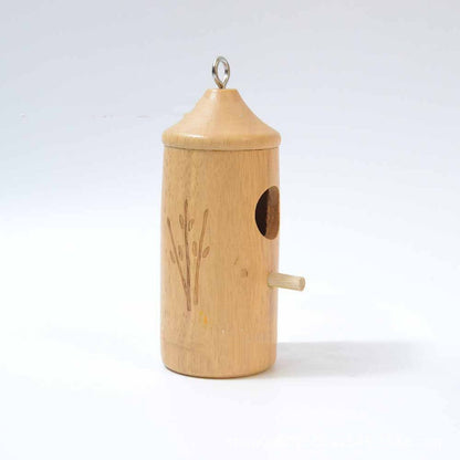 Hummingbird hanging nest birdhouse in natural wood with round hole and tiny perch Sell My Stuff on Tampa Home & Garden Store